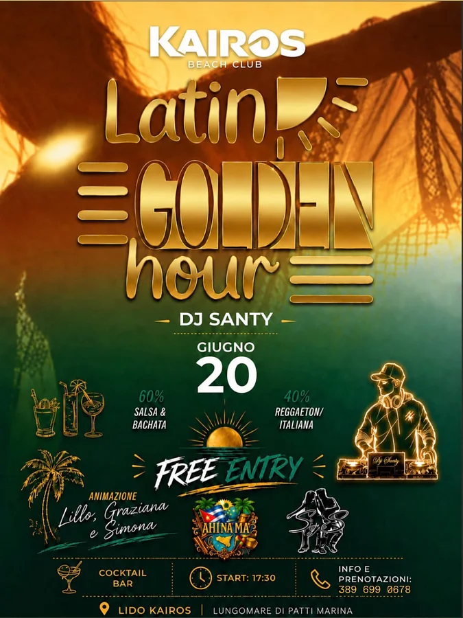 Latin Golden Hour al Lido Kairos Beach Club · Ttattà Go