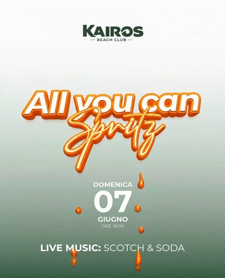 All You Can Spritz al Kairos Beach Club · Ttattà Go