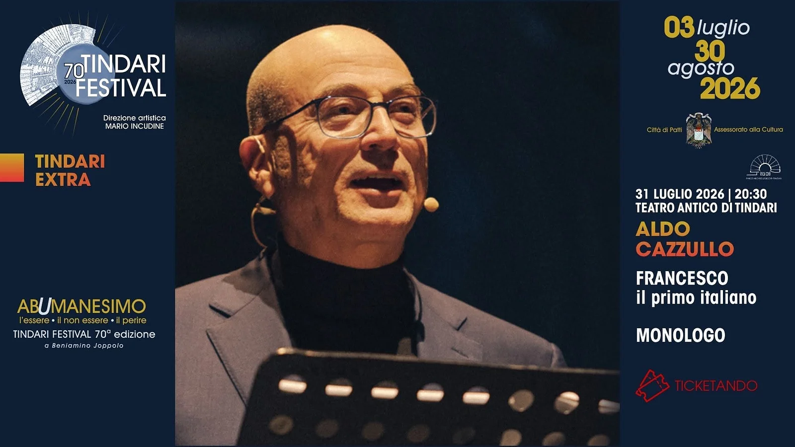 ALDO CAZZULLO Francesco il primo itliano | TINDARI FESTIVAL 70 | Extra · Ttattà Go