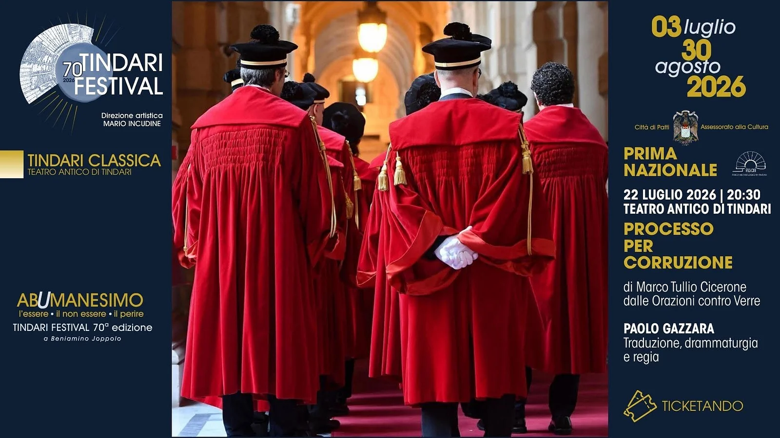 PROCESSO PER CORRUZIONE di M.T. Cicerone | TINDARI FESTIVAL 70 | Classica · Ttattà Go