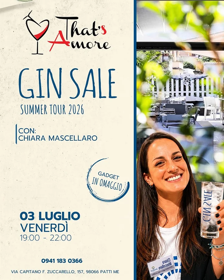 Gin Sale Summer Tour 2026 al That's amore · Ttattà Go