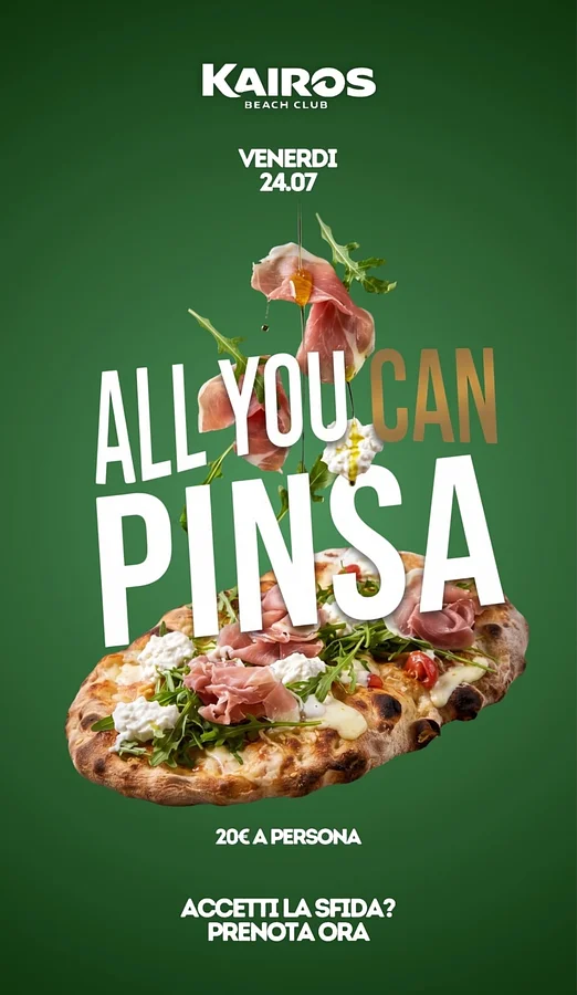 All you can Pinsa al Kairos Beach Club · Ttattà Go
