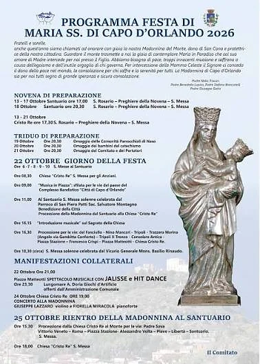 Locandina di Festa di Maria SS. di Capo d'Orlando 2026